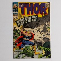 The Mighty Thor 132 VG 1966 1st app Ego Living Planet Marvel Comics Silv... - $24.74
