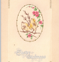 Easter Greetings Antique Postcard 1914 Posted from Chicago Illinois Birds - £8.06 GBP