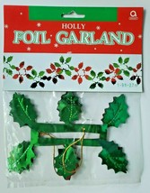 1990's Amscan Holly Foil Garland 9ft New In Packaging - $9.99