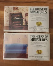 The House of Miniatures Dollhouse Furniture Kits: Chippendale Sofa &amp; Desk - New - £19.56 GBP