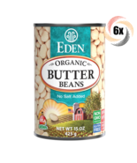 6x Cans Eden Foods Organic Butter Beans ( Baby Lima ) | 15oz | No Salt A... - £29.24 GBP