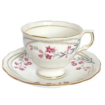 Mayfair England Pink Flower Footed Teacup Saucer Bone China No1932 Gold ... - £11.90 GBP