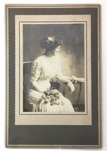 Antique Photo on Board of Lovely Young Lady Perhaps Graduation Portrait - £12.49 GBP