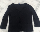 Maurices Black Long Sleeve Rayon Button Down Thin Cardigan Sz Small - £15.44 GBP