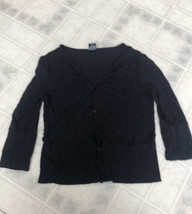 Maurices Black Long Sleeve Rayon Button Down Thin Cardigan Sz Small - £15.23 GBP