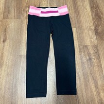 Lululemon Black Pink Crop Reversible Wunder Under Lo Rise Yoga Pant Legging 4 - $37.62