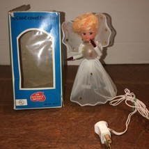 Vintage 10 Light Angel Tree Topper Plastic DOLL Face 7” Tall Works! - £19.57 GBP