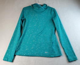 Under armour Hoodie Womens SIze Medium Teal Sliver Spots Long Sleeve Logo - $10.12