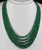 Natural Unheat Emerald Beads Round 5 Line 386 Carats Gemstone Ladies Necklace - £4,258.11 GBP