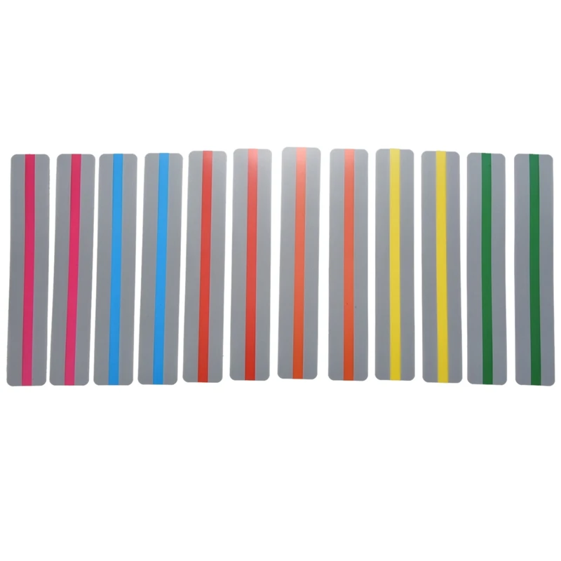 12Pcs Guided Reading Strips Highlight Strips Colored Overlay Bookmarks Help With - £9.83 GBP