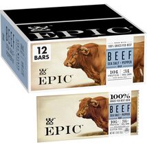 (READ) EPIC Protein Bars, Beef Sea Salt Pepper, Keto and Paleo Friendly,... - $17.81