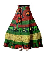 Women Wrap around skirt Jaipur Maxi 38&quot; Free Size upto 46&quot;-XXXL MultiCol... - $32.13