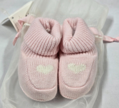 Janie &amp; Jack Baby Girl Layette Angora Booties Crib Shoes Valentine&#39;s Day... - $33.93 CAD