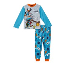 Space Jam Boys Long Sleeved Cuffed Pants 2 Piece Pajama Set Blue Size 4/... - $17.09