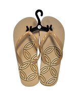 Womens Flip Flops Brown Medallion - $3.95