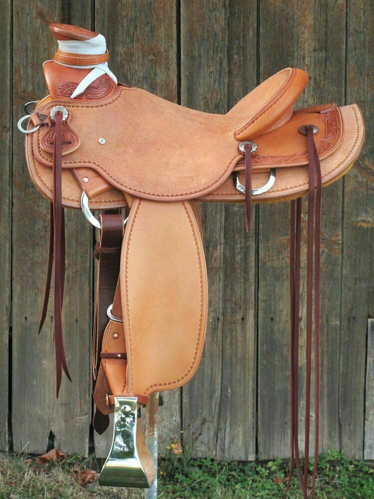 Wade Tree A Premium Leather Western Roping Ranch Horse Saddle Size 12 To 18 INCH