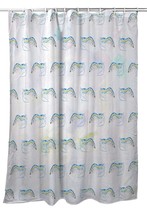 Betsy Drake Blue Shrimp Tiled Shower Curtain - £75.47 GBP