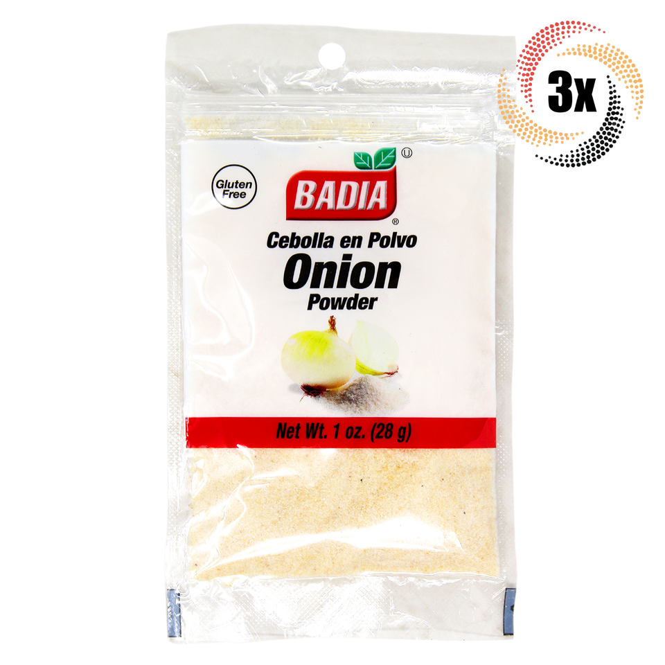 3x Bags Badia Onion Powder Seasoning | 1oz | Gluten Free Kosher &amp; MSG Free - $10.17