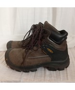 KEEN DRY Boots Waterproof Brown Leather Slip Resistant Waffle Soles Lace Up SZ 8 - $114.95