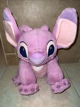 DISNEY LILO AND STITCH STUFFED PLUSH ANGEL 14” PURPLE PINK  SOFT - £27.35 GBP