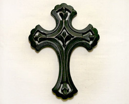 Unique Black Carved Wooden Inspirational Cross Wall Decor - £7.04 GBP