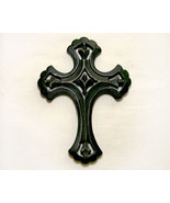 Unique Black Carved Wooden Inspirational Cross Wall Decor - £7.06 GBP