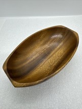 Vintage Royal Acacia Monkey Pod Wood Shell Oval Bowl 6” X 4” Handcrafted - £9.58 GBP