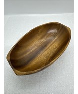 Vintage Royal Acacia Monkey Pod Wood Shell Oval Bowl 6” X 4” Handcrafted - £9.58 GBP