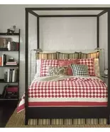 American Living Modern Country Check Red Quilted 18" Square Decorative P... - $100.00