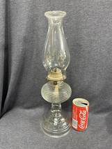 ANTIQUE VINTAGE Beehive GLASS OIL KEROSENE LAMP With CHIMNEY &amp; Burner 17... - £31.51 GBP