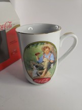 Vintage Coca Cola Collection, Norman Rockwell, Boy Gone Fishing, Gold Trim - £15.34 GBP