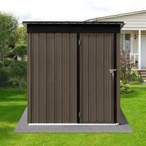 5x4ft Metal Garden Sheds: Brown &amp; Black Outdoor Storage Solutions - $233.99