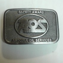 Astoria Oil Services Belt Buckle AOS Safety Award Vintage - £24.23 GBP