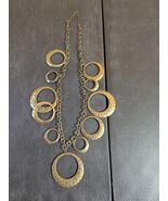 Gold Tone Necklace With Hoop Dangles - €10,22 EUR