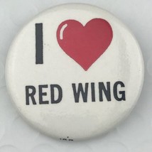 I Love Red Wing Vintage Pin Button Pin-back Heart - $10.95