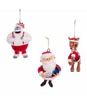 Kurt Adler Set Of 3 Rudolph The Red Nose Reindeer® Christmas Ornaments RU1221SET - £18.26 GBP