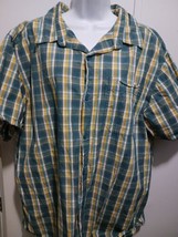 Columbia Plaid Short Sleeve Button Up Down Shirt Men&#39;s Size XL - $19.79