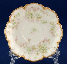 Haviland Limoges Demitasse Saucer for Chocolate Cup Scalloped Beaded Gold Trim - £4.71 GBP