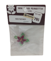 Vintage Frank's Nursery - Mini Glass Poinsettia - 1" Necklace Charm - New - £9.46 GBP