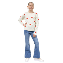 NWT Zunie Soft Ivory Knit Long Sleeve Pullover Sweater Red Pop Jacquard ... - €8,43 EUR