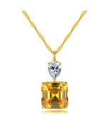 Gold Plated S925 Silver Necklace with Colorful Zircon Pendant SN20082211 - £13.66 GBP