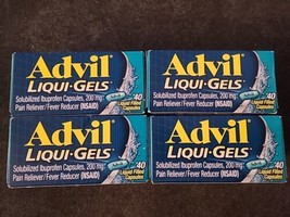 4 Advil Ibuprofen 200 mg Pain Relief + Fever Reducer Liqui-Gels 40 Ct (N15) - £18.17 GBP