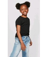 Girls&#39;  Large (10/12)  Basic T-shirt short sleeve crewneck pullover  Black - $12.36 CAD