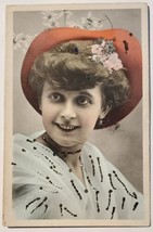 Beautiful Victorian Lady Glitter Decorated Greeting Postcard M28 - £3.94 GBP