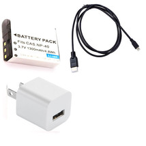 LB-060 Battery + GAC-03 Power Adapter Charger + Hdmi Cable for Pentax XG-1 XG1 - £15.60 GBP