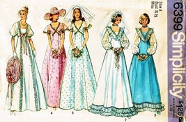 Misses' Wedding & Bridesmaid Dress Vintage 1974 Simplicity 6399 Size 8 UNCUT - £19.66 GBP