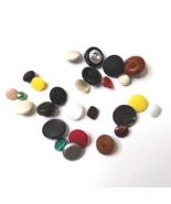 26 pcs Buttons Vintage &amp; Modern Back Hoop Assorted Colors Estate Sale - £4.06 GBP