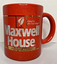 Maxwell House Instant Coffee Cup/Mug 12 oz Vtg Red/Gold 1980s Made in Japan - £10.38 GBP