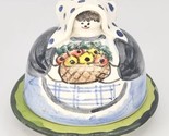 Horchow Folk Art Pottery Peasant Lady Hand Painted Covered Dish Vintage ... - $29.99