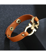 Chic Leather with Gold Buckle Bracelet - £6.68 GBP